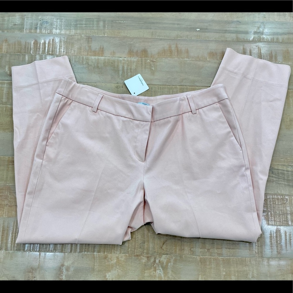 Halogen straight Leg stretch cropped pant trouser Nordstrom pink NWT